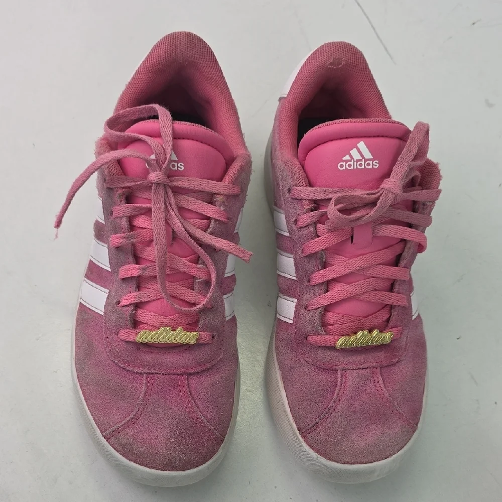 Adidas‎ Women's Sneakers Size 5 Pink White Suede Low Top Lace Up Shoes